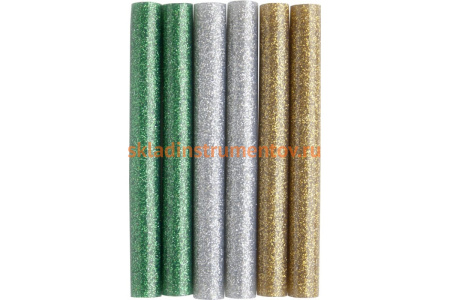 Клей для клеевого пистолета цветной (6 шт; 11х100 мм; 3 цвета) ПРАКТИКА 649-356