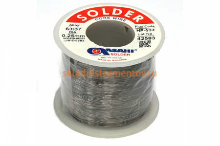 Припой (0.25 мм, 0.2 кг, Sn63/Pb37, HF533 флюс RMA) ASAHI 00-00002288