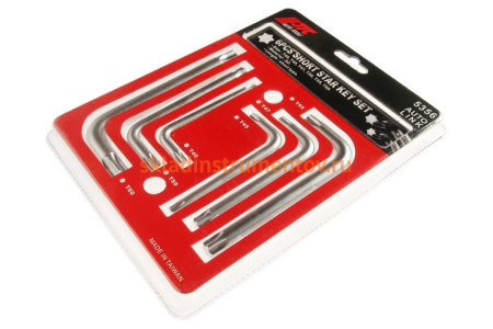 Набор Г-образных ключей торкс T40-T60 6шт JTC 5356