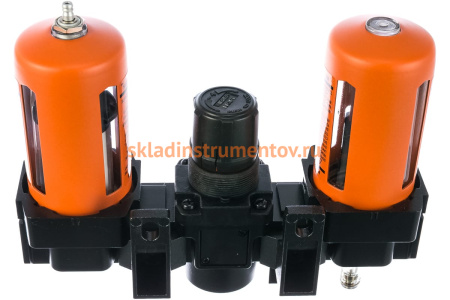 Блок подготовки воздуха: влагоотделитель, регулятор, лубрикатор (3000 л/мин; 10 бар; 1/2") WIEDERKRAFT WDK-70240