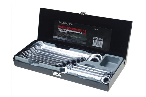 Набор комбинированных трещоточных ключей ROCKFORCE 13пр. 8-22мм RF-51310