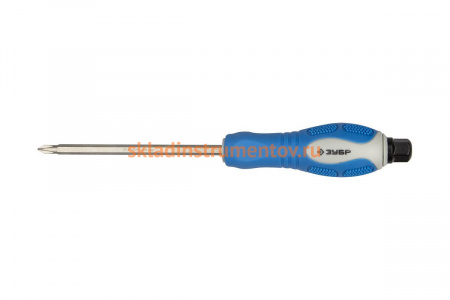 Ударная отвертка сквозной Cr-Mo стержень с усилителем под ключ, двухкомпонентная рукоятка, PH №1, 100мм Зубр "АВТО-ЭКСПЕРТ" 25272-1-100