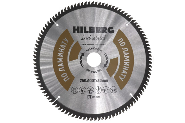Диск пильный Industrial Ламинат (250x30 мм; 100Т) Hilberg HL250