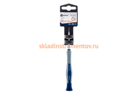 Отвертка для точных работ HEX 1.5 х 50 мм CR-V,подвес КОБАЛЬТ Ultra Grip 245-411