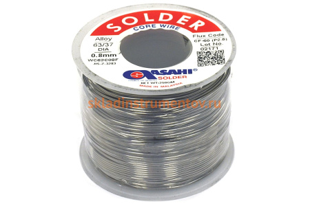 Припой (0.8 мм, 0.25 кг, Sn63/Pb37, CF60 флюс RA) ASAHI 00-00004402 Припой (0.8 мм, 0.25 кг, Sn63/Pb37, CF60 флюс RA) ASAHI 00-00004402