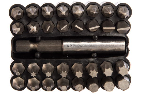 Биты Cr-V, с магнитным адаптером, в ударопрочном держателе, 33 предмета STAYER 26085-H33