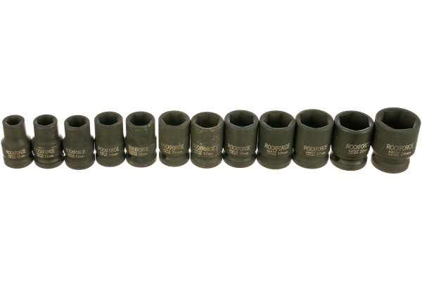 Набор головок шестигранных ударных (12 пр; 1/2"; 10-24 мм) Rockforce RF-4129MPB