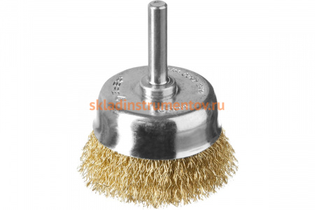 Щетка чашечная (50 мм; витая латунированная стальная проволока 0.3 мм) ЗУБР 3525-050_z02