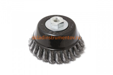 Кордщетка чашеобразная стальная витая для УШМ 100 мм, в блистере ROCKFORCE RF-BWC104