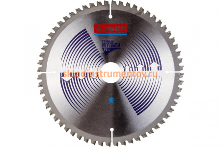 Диск пильный по алюминию/ламинату/пластику (185х16 мм; 60Т) "точный-мульти рез" Зубр 36907-185-16-60