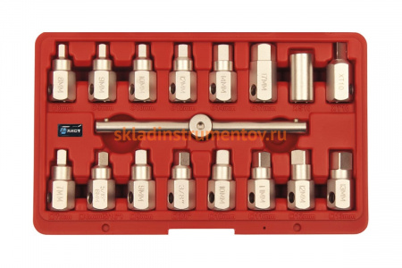 Набор насадок для сливных пробок 17шт в кейсе AIST 00-00009615
