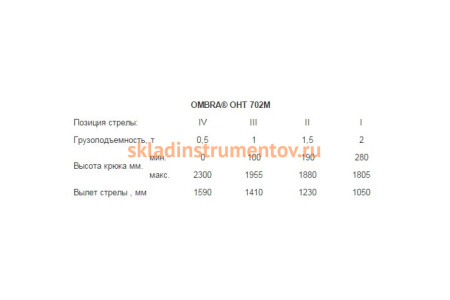 Гидравлический складной кран Ombra OHT702M 55526