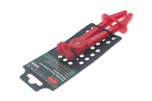 Пластиковый зажим для шлангов с фиксатором изогнутый 90L-155мм ROCKFORCE RF-903G18C