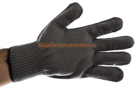 Трикотажные перчатки СИБРТЕХ, акрил, цвет серая туча, оверлок, 68652 Трикотажные перчатки СИБРТЕХ, акрил, цвет серая туча, оверлок, 68652