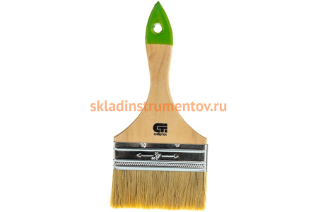 Плоская кисть, 100 мм натуральная щетина, деревянная ручка СИБРТЕХ 82266