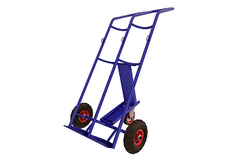 Тележка для двух пропановых баллонов RUSKLAD ГБ 2 с литыми колёсами и системой фиксации баллонов- ремень.