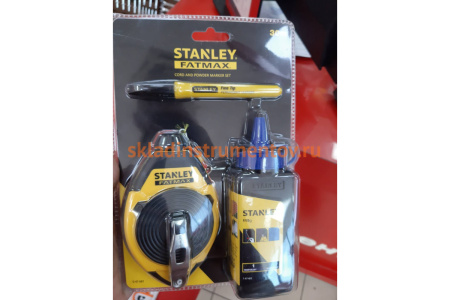 Набор из 3 предметов: отбивочный шнур 30 м, краситель, маркер Stanley 0-47-681