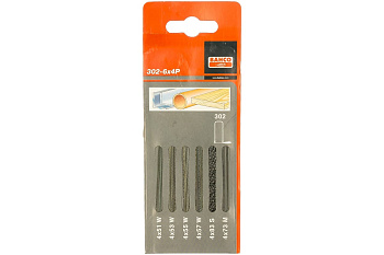 Набор полотен для лобзика (6 видов) Bahco 302-6X4P