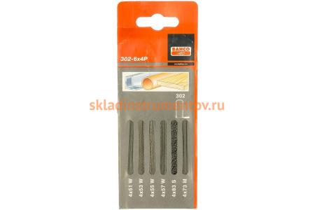 Набор полотен для лобзика (6 видов) Bahco 302-6X4P