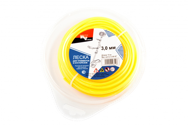 Леска квадратная витая армированная (3 мм; 15 м) для триммера REDVERG 6655102