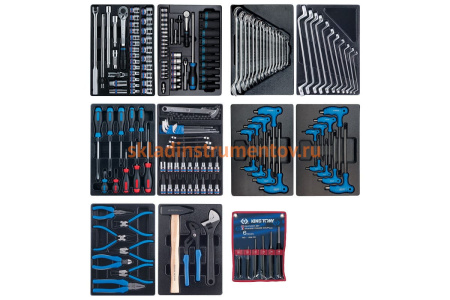Набор инструментов в синей тележке, 173 предмета KING TONY 932-000AMB