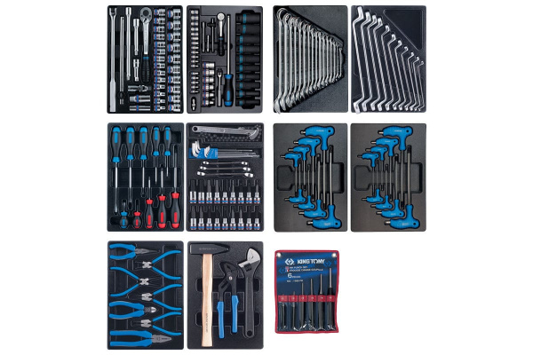 Набор инструментов в синей тележке, 173 предмета KING TONY 932-000AMB