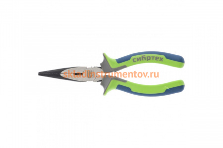 Прямые длинногубцы 160 мм, фосфатирование, трехкомпонентные рукоятки СИБРТЕХ 17155