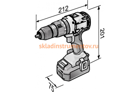 Двухскоростной аккумуляторный ударный дрель-шуруповерт FLEX PD 2G 18.0-EC C 491233