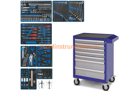 Набор инструментов KING TONY "DRIVE" в синей тележке, 251 предмет 934-251AMB