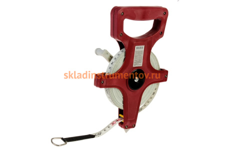 Землемерная рулетка (красный открытый корпус, фибергласовая лента 30 м) КУРС 17663