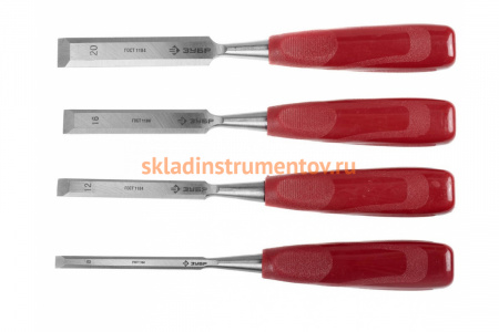 Набор стамесок с пластиковой рукояткой Зубр Т-300 4шт 18094-H4_z01