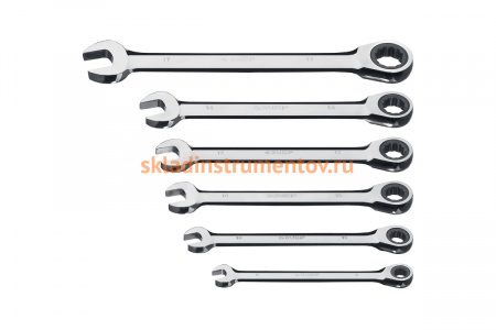 Набор комбинированных гаечных ключей трещоточных 6 шт 8 - 17 мм Зубр 27074-H6_z01