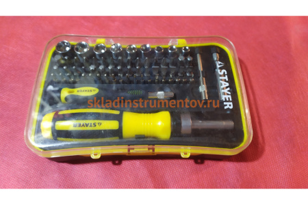 Набор насадок с реверсивной отверткой 65 предметов STAYER MASTER 25310-H65