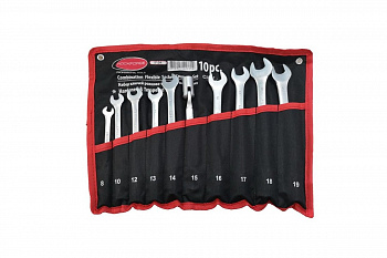 Набор рожково-торцевых шарнирных ключей ROCKFORCE 10пр. 8, 10, 12-19мм на полотне RF-5104