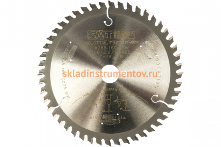 Диск пильный по дереву (160X2.2X1.6х20 мм; Z48; ATB) CMT 285.160.48H