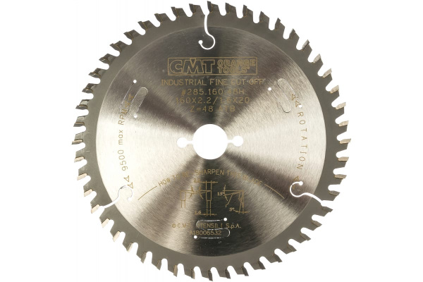 Диск пильный по дереву (160X2.2X1.6х20 мм; Z48; ATB) CMT 285.160.48H