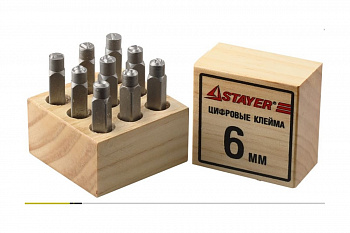 Клейма цифровые арабские, шрифт 6мм STAYER 21501-06