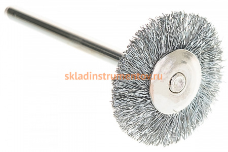 Радиальная щетка Зубр на шпильке из нержавеющей стали d 20x3.2 мм L 42 мм 35931