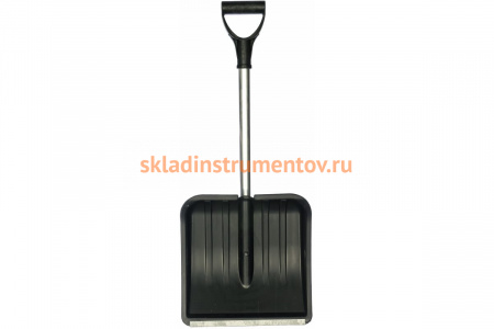 Пластиковая лопата для снега с алюминиевым черенком СПЕЦ Зима-Авто V-образная ручка ЗИ-00566
