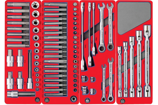 Набор инструментов ЛИДЕР в красной тележке, 270 предметов МАСТАК 52-270R