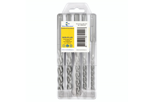 Набор буров по бетону SDS-Plus (5 шт; 5-12 мм) для перфоратора МастерАлмаз 10501119