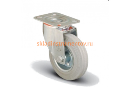 Колесо серое промышленное поворотное 200 мм MFK-TORG EM01-SPRg-200