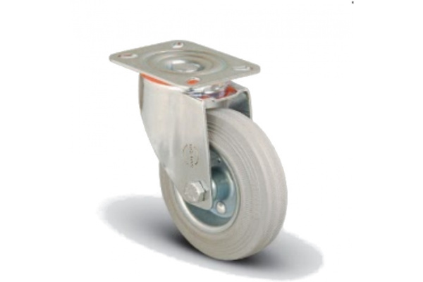 Колесо серое промышленное поворотное 200 мм MFK-TORG EM01-SPRg-200