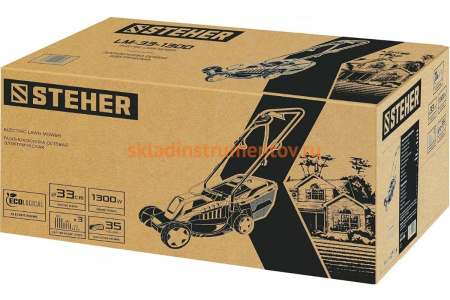 Сетевая газонокосилка STEHER 1300 Вт LM-33-1300