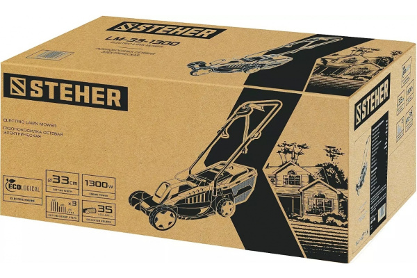 Сетевая газонокосилка STEHER 1300 Вт LM-33-1300