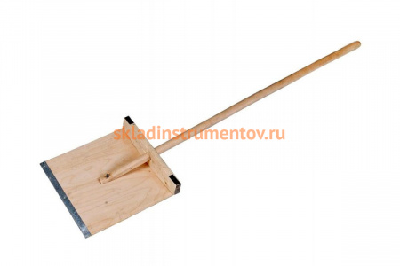 Деревянная лопата с черенком для снега СПЕЦ Движок 380х380мм КПБ-01195