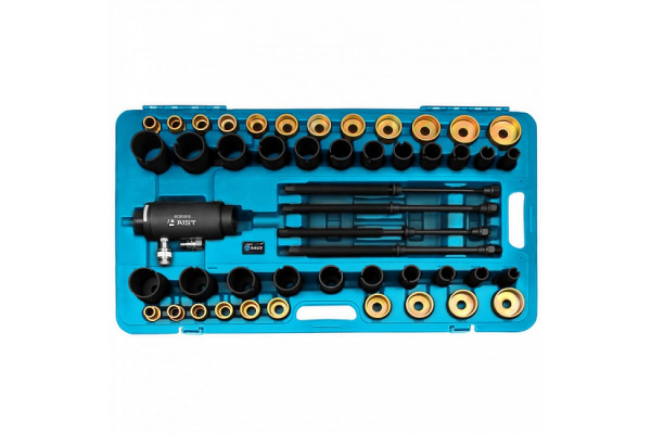 Гидравлический съемник сайлентблоков 18.2т с набором гильз 49 предметов AIST 00-00010884