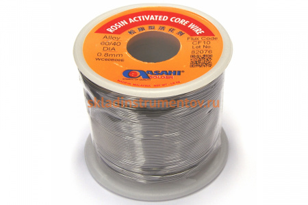 Припой (0.8 мм, 0.5 кг, Sn60/Pb40, СF10 флюс RA) ASAHI 00-00000302