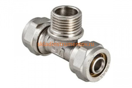 Тройник для металлопластиковых труб Энкор, 20х1/2х20 Valtec НР /10/80/ 36943