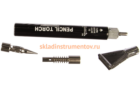 Газовая горелка SPARTA тип "Карандаш" + 2 насадки для пайки, 200 мм 914185 Газовая горелка SPARTA тип "Карандаш" + 2 насадки для пайки, 200 мм 914185